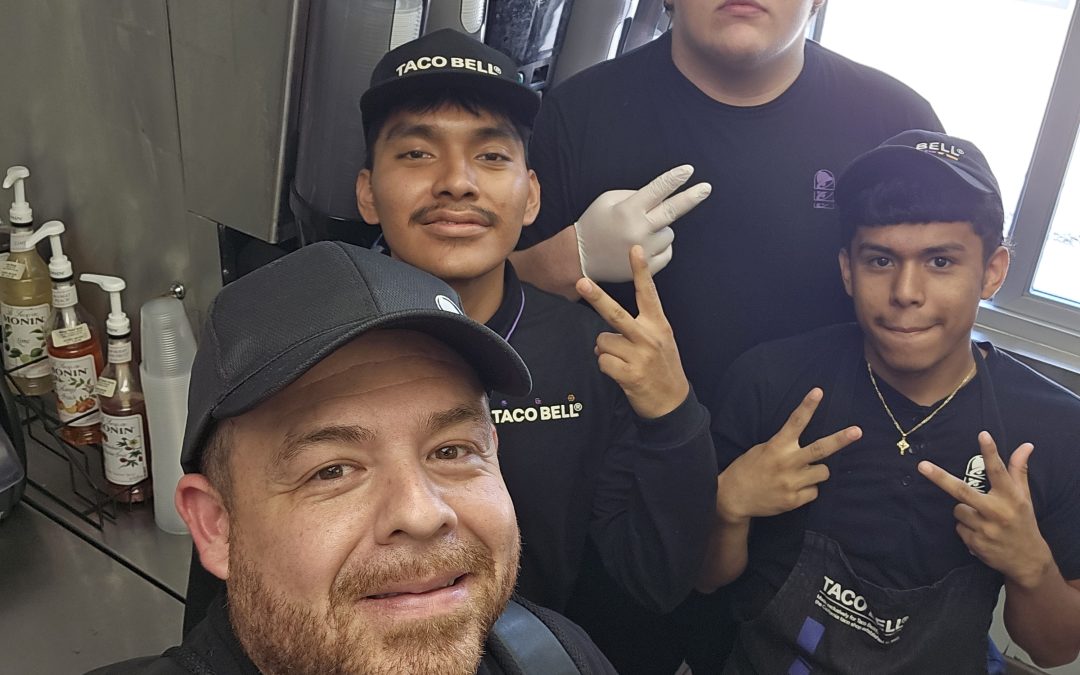 The Las Colinas Taco Bell team is rocking and rolling taking care of our guest with speed and accurate orders!  #LetsGeaux